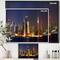 Designart - New York Skyline at Night - Cityscape Photo Framed Canvas Print